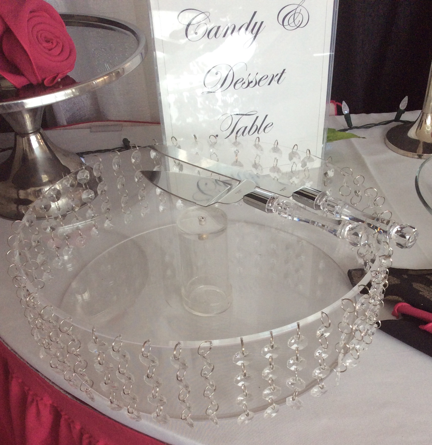2 Pack | 24” Crystal Cake Stand & Flower Stand