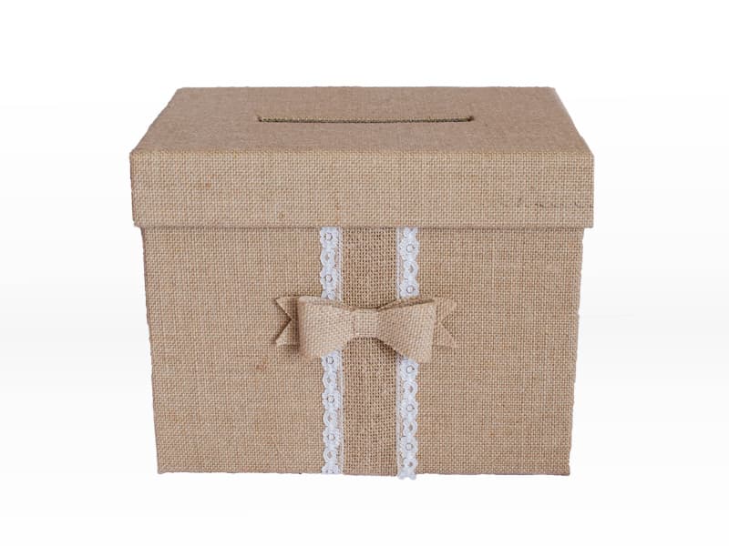 Burlap envelop box