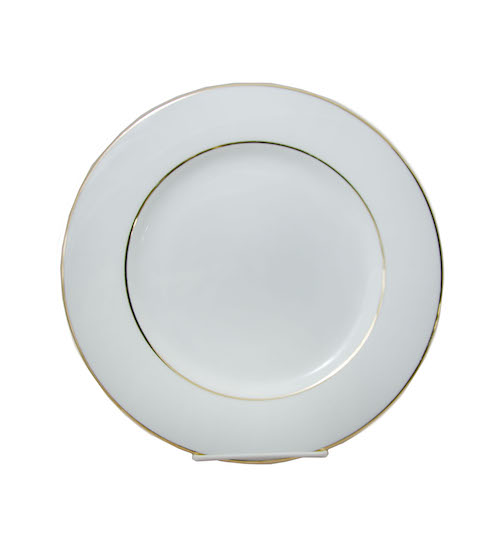 dinner plate with gold band